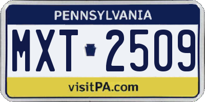 PA license plate MXT2509