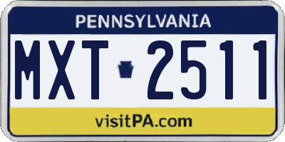 PA license plate MXT2511