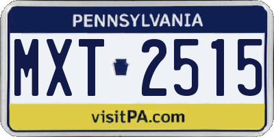 PA license plate MXT2515