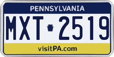 PA license plate MXT2519