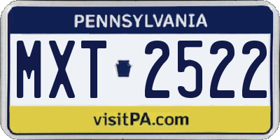 PA license plate MXT2522
