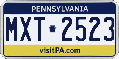 PA license plate MXT2523