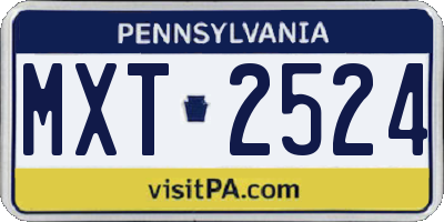 PA license plate MXT2524