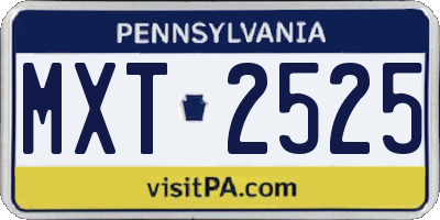 PA license plate MXT2525