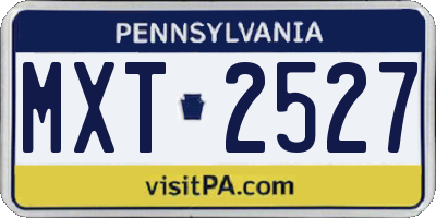 PA license plate MXT2527