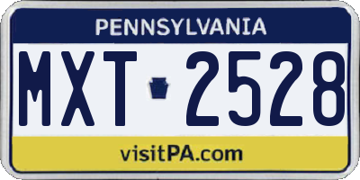 PA license plate MXT2528