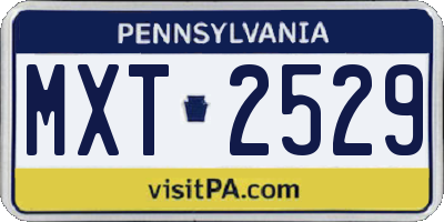 PA license plate MXT2529