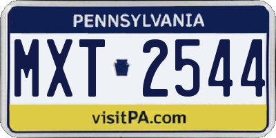 PA license plate MXT2544