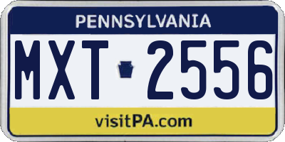PA license plate MXT2556