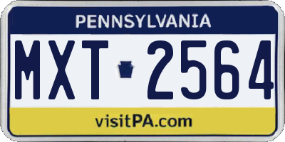 PA license plate MXT2564