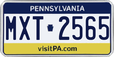 PA license plate MXT2565