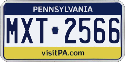 PA license plate MXT2566