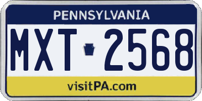 PA license plate MXT2568