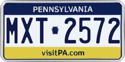 PA license plate MXT2572