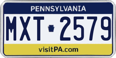 PA license plate MXT2579