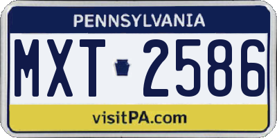 PA license plate MXT2586