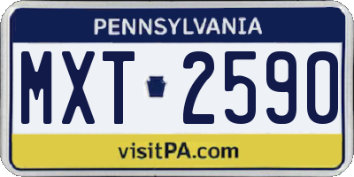 PA license plate MXT2590