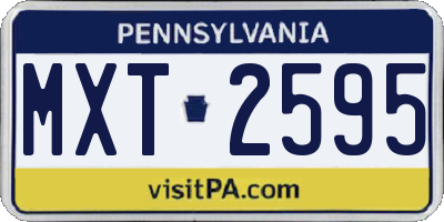 PA license plate MXT2595