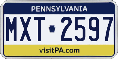 PA license plate MXT2597