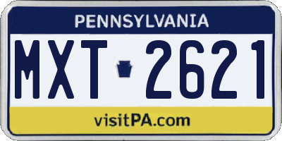 PA license plate MXT2621