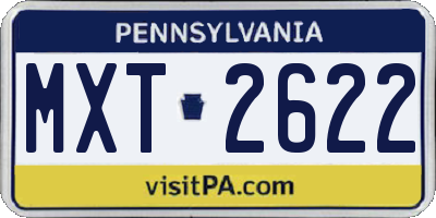PA license plate MXT2622