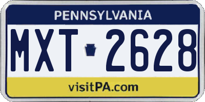 PA license plate MXT2628
