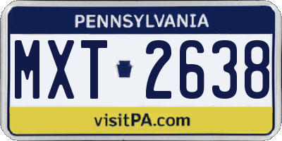 PA license plate MXT2638