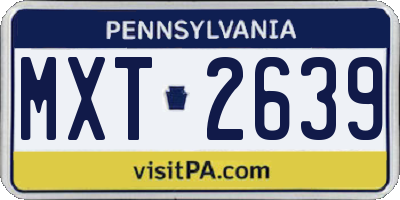 PA license plate MXT2639