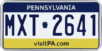 PA license plate MXT2641
