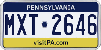PA license plate MXT2646