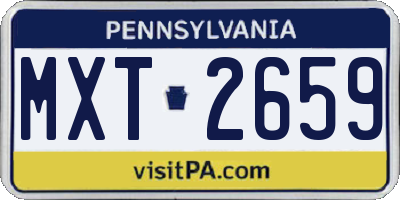 PA license plate MXT2659