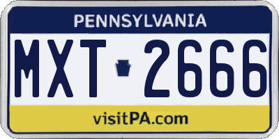 PA license plate MXT2666