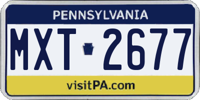 PA license plate MXT2677