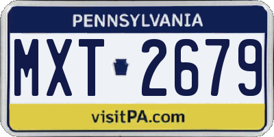 PA license plate MXT2679