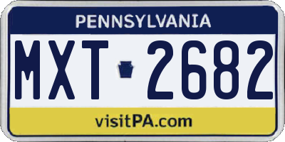 PA license plate MXT2682