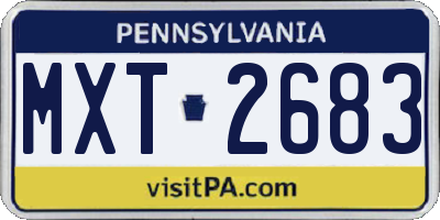 PA license plate MXT2683