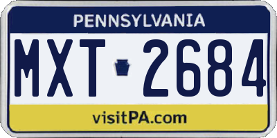 PA license plate MXT2684