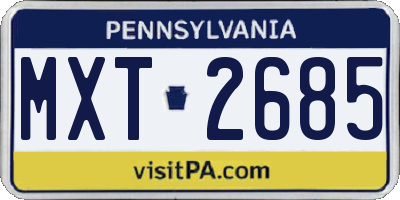 PA license plate MXT2685