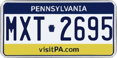 PA license plate MXT2695