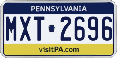 PA license plate MXT2696