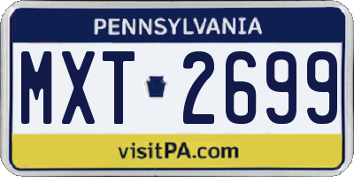 PA license plate MXT2699