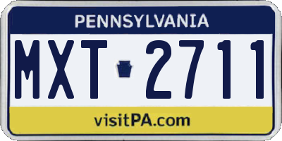 PA license plate MXT2711