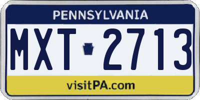 PA license plate MXT2713