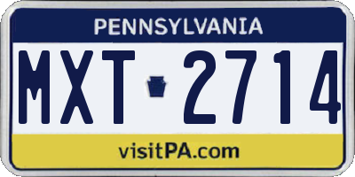 PA license plate MXT2714