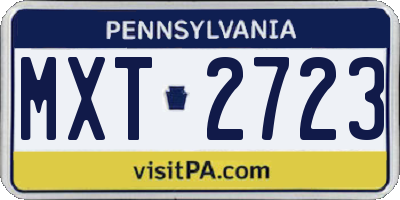 PA license plate MXT2723