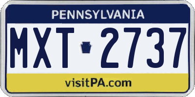 PA license plate MXT2737