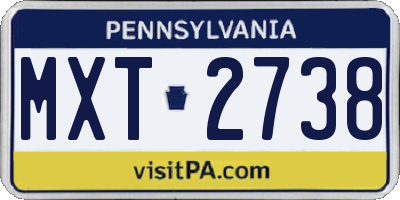 PA license plate MXT2738