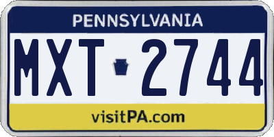 PA license plate MXT2744