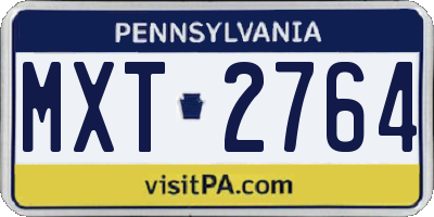 PA license plate MXT2764
