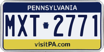 PA license plate MXT2771